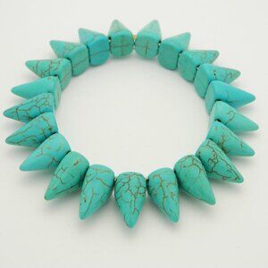 Turquoise Blue Dyed Howlite Punk Bracelet
